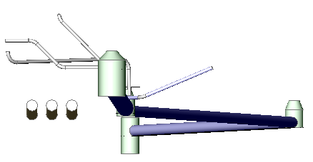 CAD-Grafik: Anschlussleitungen in 3D Perspektive